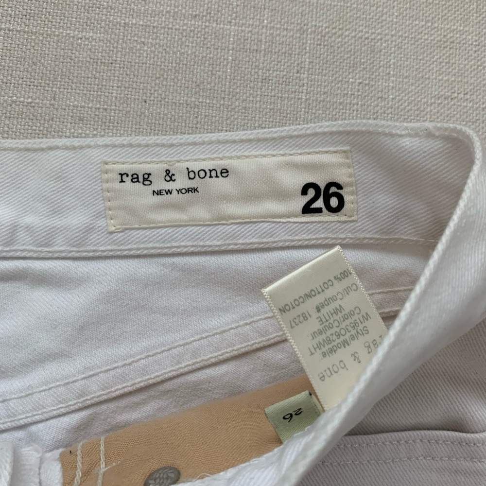 Rag and bone size 26 white jean shorts